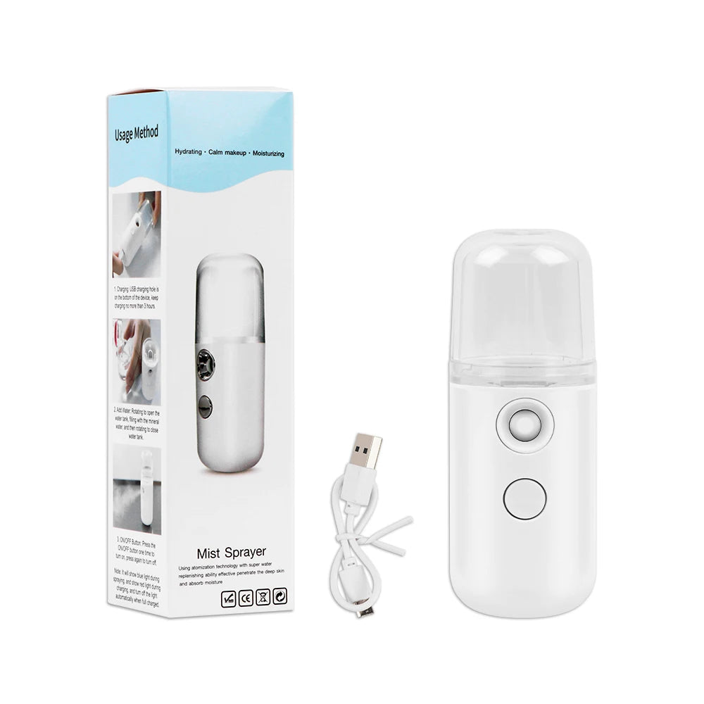Face Steamer Humidifier USB Rechargeable Nano Mist Sprayer