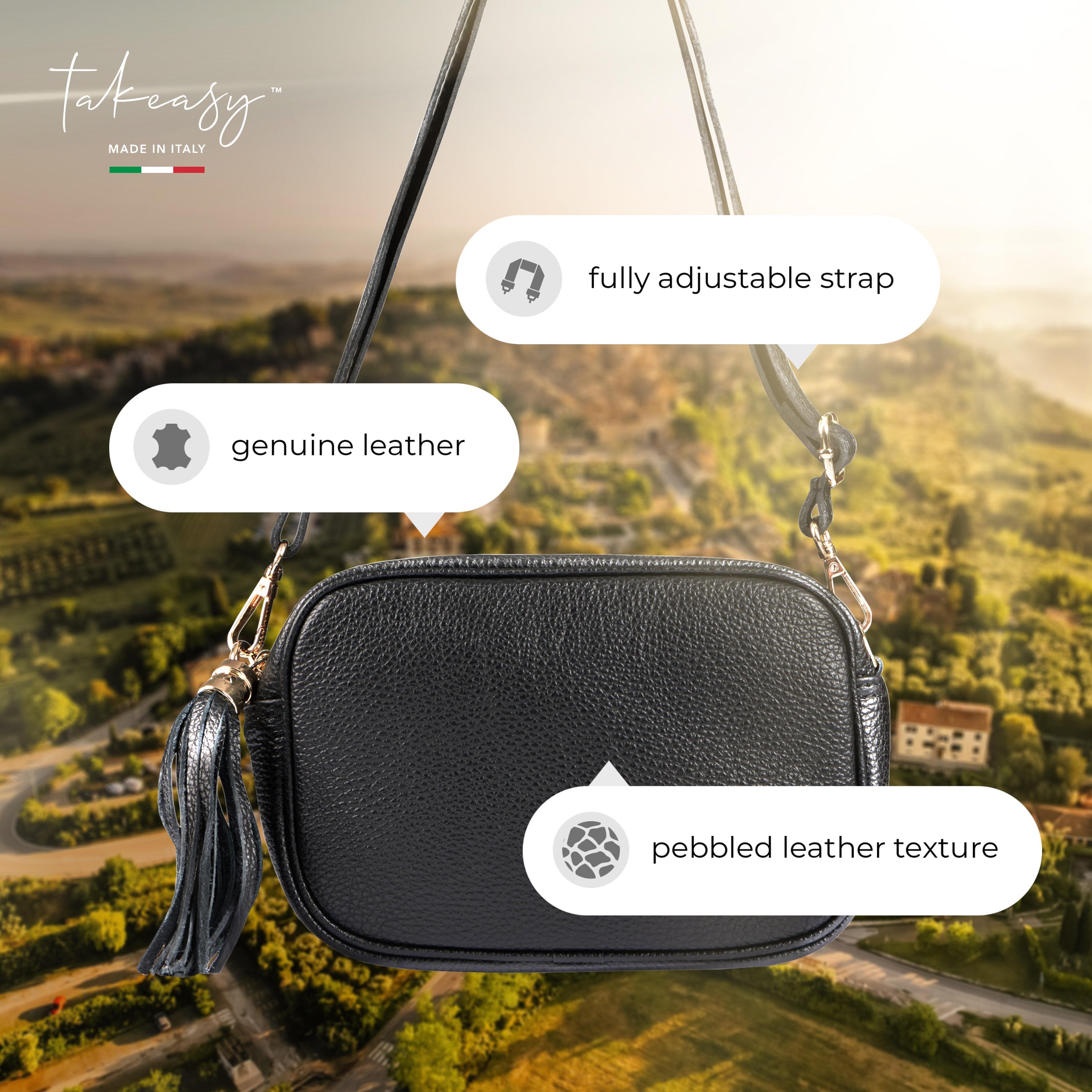 Italian Full-Grain Leather Crossbody Bag | Parma