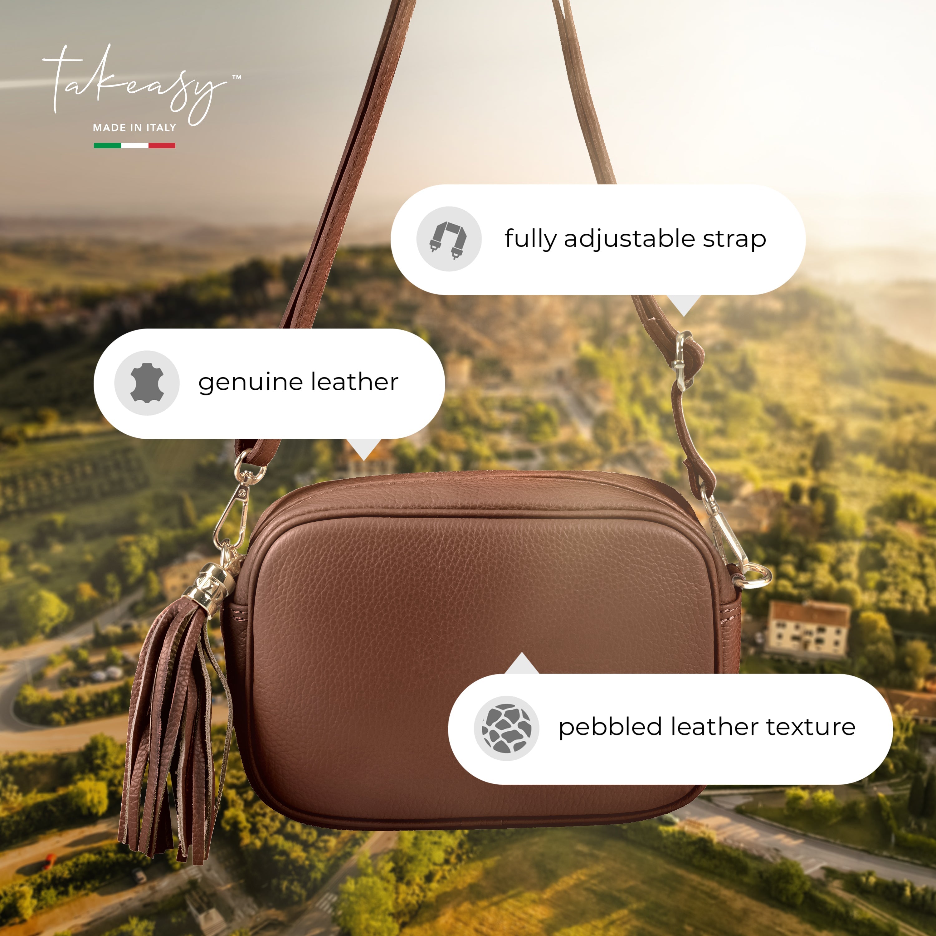 Italian Full-Grain Leather Crossbody Bag | Parma