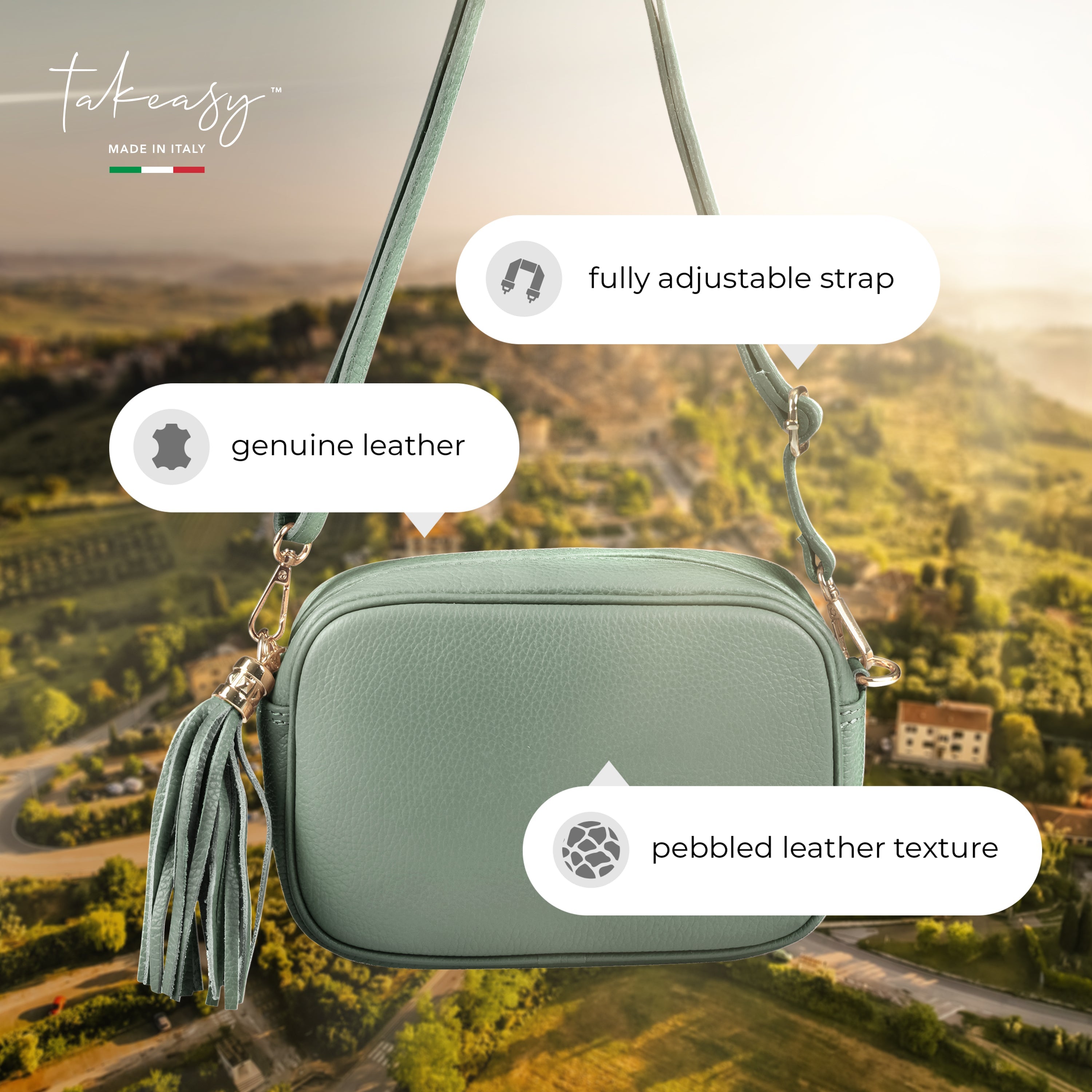 Italian Full-Grain Leather Crossbody Bag | Parma