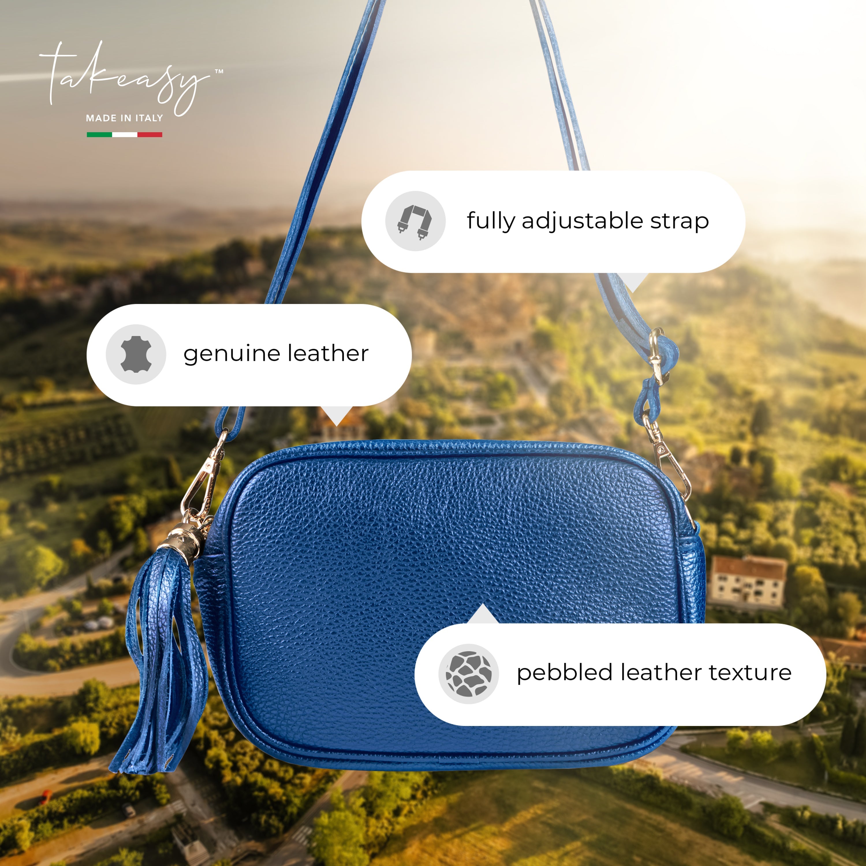 Italian Full-Grain Leather Crossbody Bag | Parma