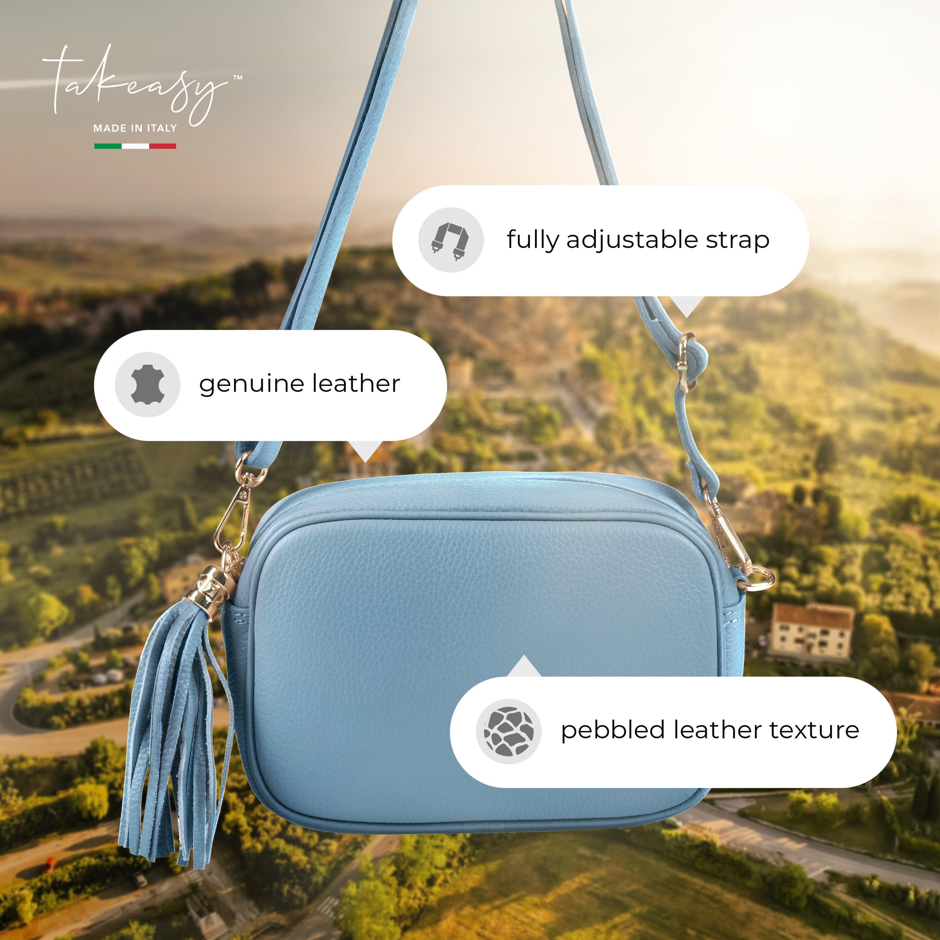 Italian Full-Grain Leather Crossbody Bag | Parma