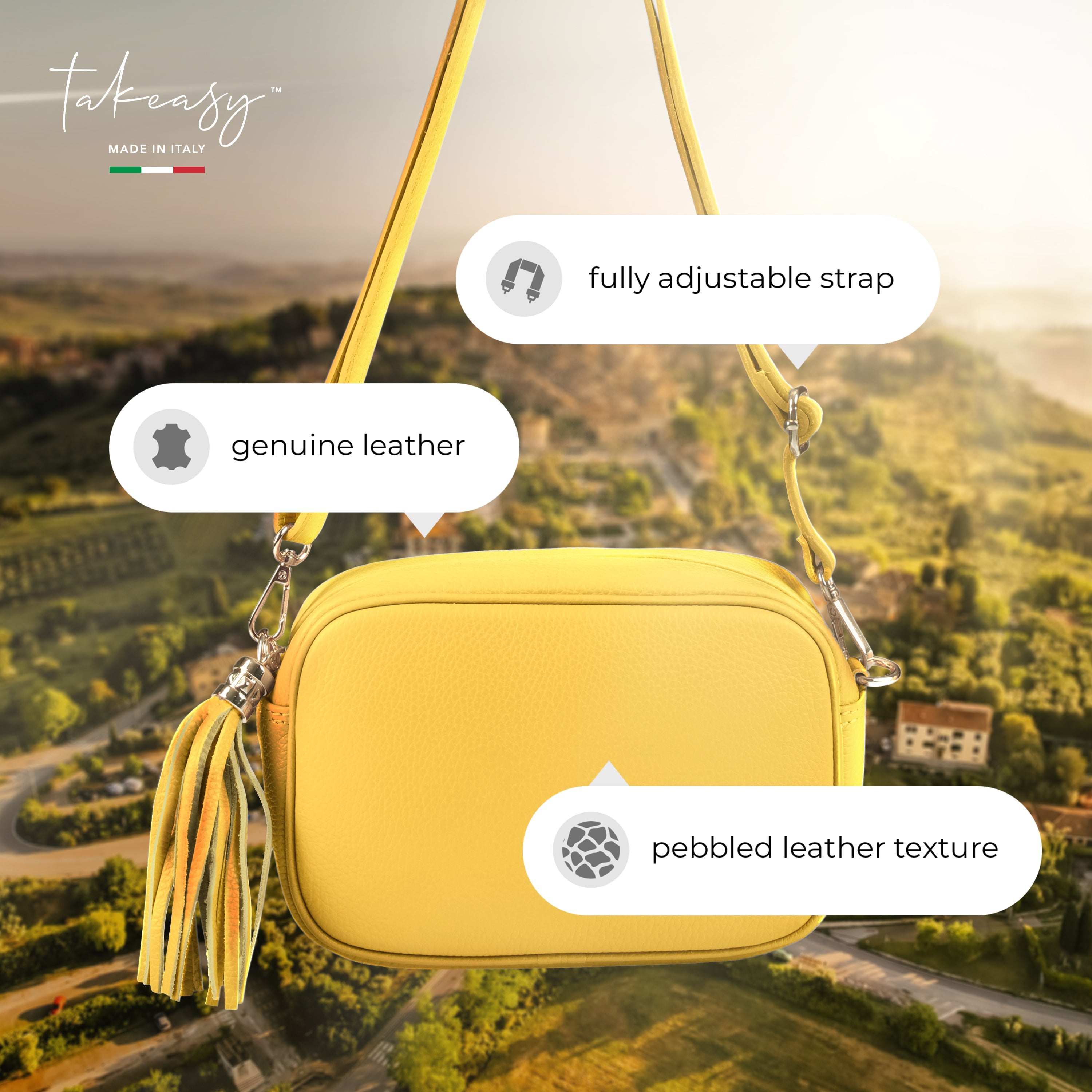 Italian Full-Grain Leather Crossbody Bag | Parma