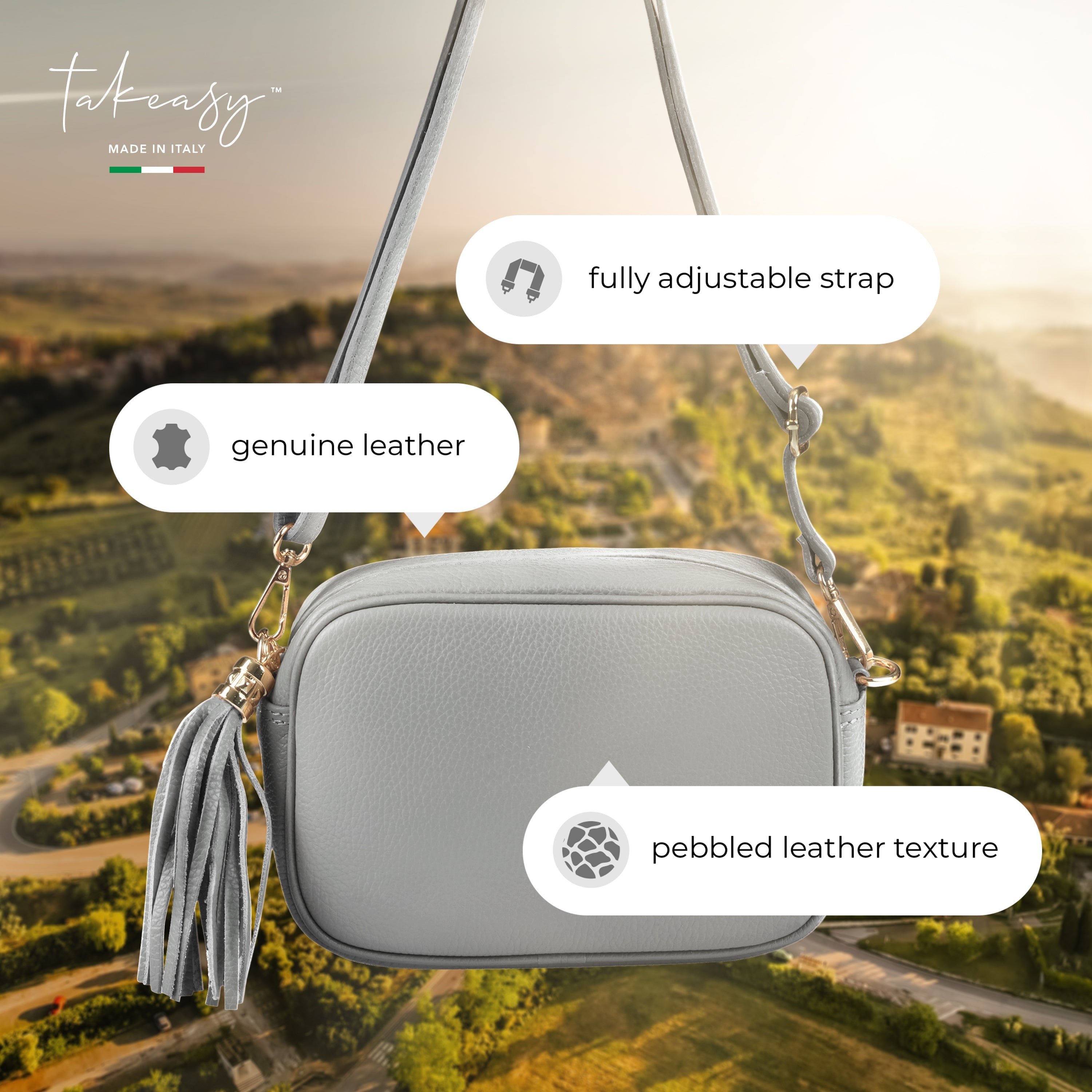 Italian Full-Grain Leather Crossbody Bag | Parma