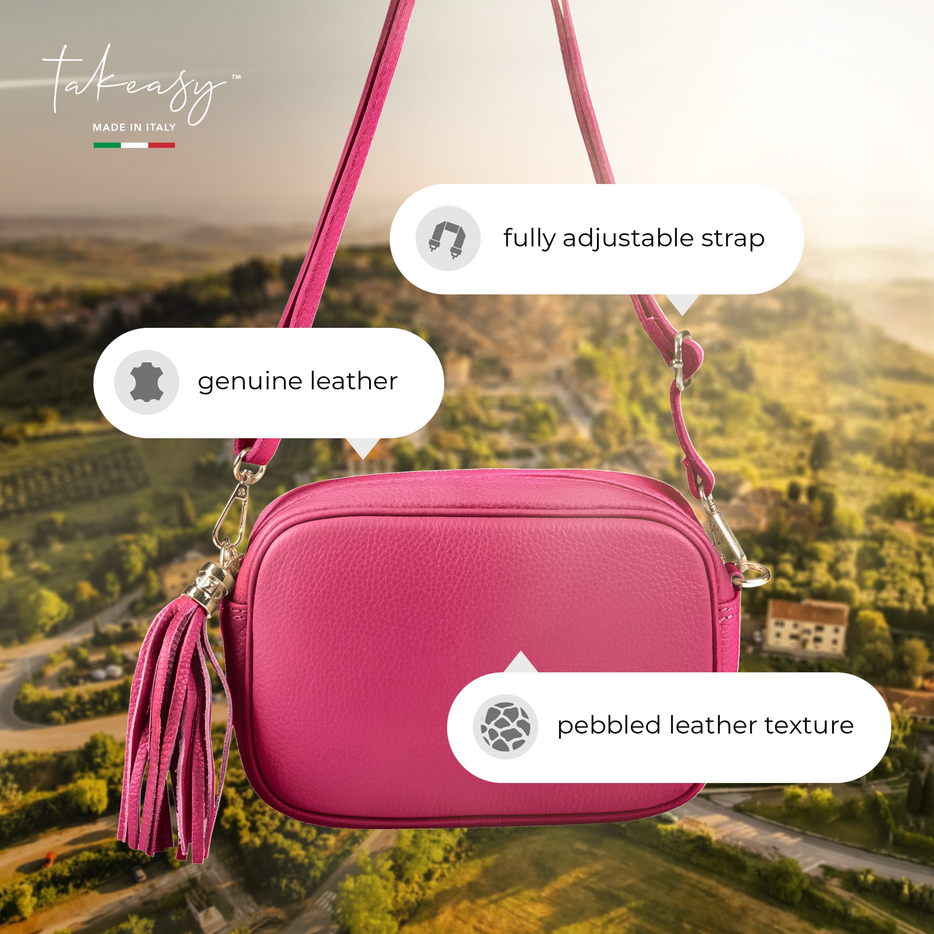 Italian Full-Grain Leather Crossbody Bag | Parma